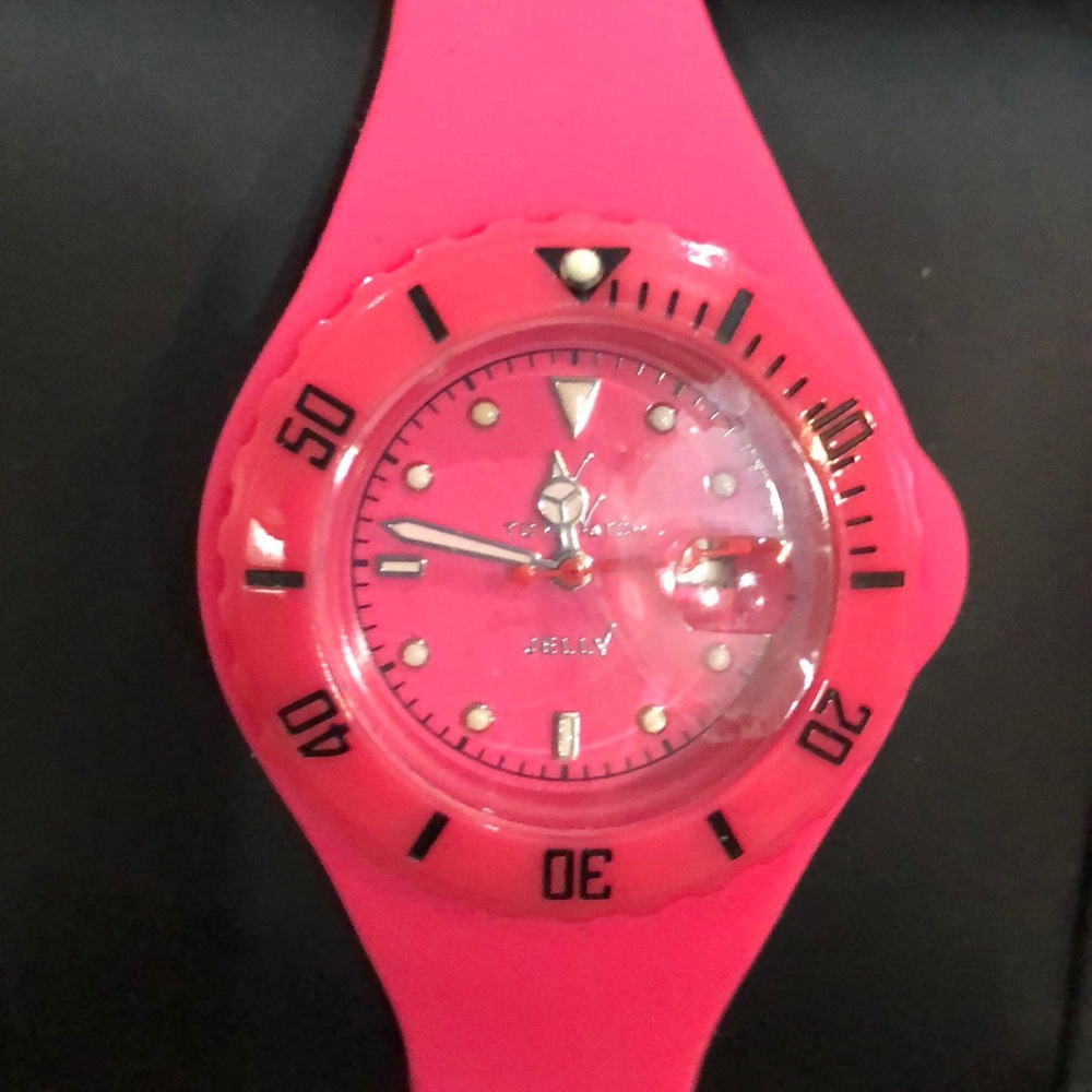 Pink, jelly toy watch